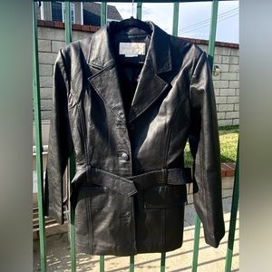 Vintage Black Leather Jacket Woman size Medium